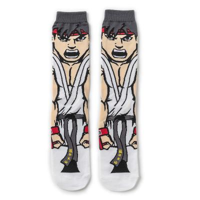 China 2022 new new trend men's multi personality cartoon antibacterial wholesale pattern socks PU cotton socks for sale