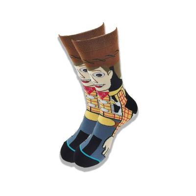 China High Quality Custom Made Cartoon Characters Advanced Antibacterial Soft And Comfortable Men's Crew Socks for sale