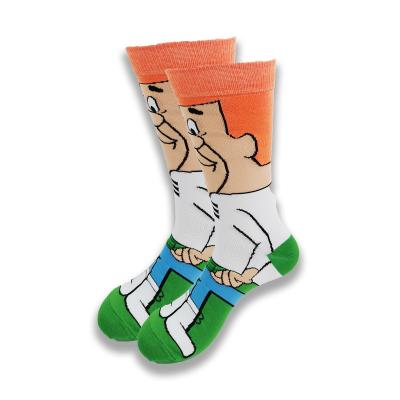 China Wholesale Durable Men's Crazy Design Funny Cartoon Casual Socks Antibacterial for sale