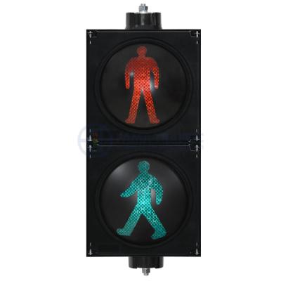 China PC Plastic Anti-UV 200mm High Flux / Light Red And Green Pedestrian Traffic Lights Head High Signal Power for sale