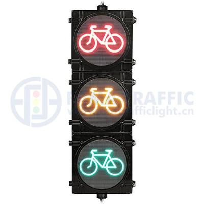 China PC 300mm LED Traffic Lights 300mm Plastic Anti-UV Flashing High Flux RYG Bike LED Traffic Light for sale