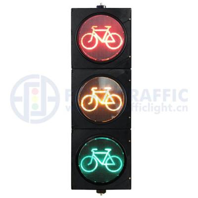 China PC Plastic Anti-UV 400mm High Flux RYG Bike LED Traffic Light for sale