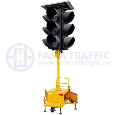 China PC Traffic Plastic Anti-UV Mobile Portable Solar Traffic Light FAMA Four Side Solar Powered Traffic Lights for sale