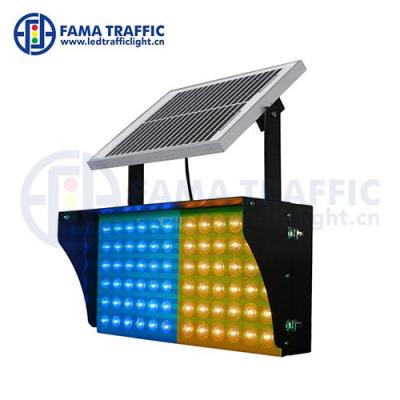 China Newest PC Plastic Anti-UV Solar Traffic Lights Light 500x250mm Led Yellow and Blue Solar Flashlight for sale