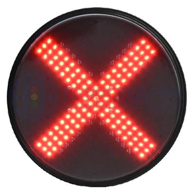 China UV Resistant PC 300mm Red Cross Traffic Light Module for sale