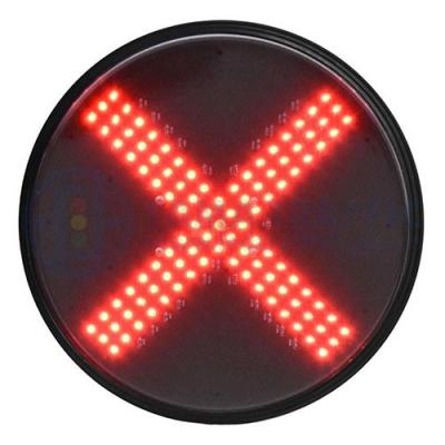 China UV Resistant PC Traffic Light Module 300mm Red Cross High Quality Led Traffic Light Module for sale