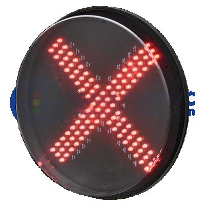 China UV Resistant PC FAMA Traffic 300mm IP55 Red Cross Module 300mm Red Cross Traffic Light Module for sale