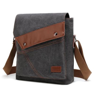 China CoolBELL Durable Classic Dark Gray Canvas 10.6 Inch Small Messenger Bag For Men Boy Travel Cross - Body Bag Shoulder Bag Fit iPad for sale