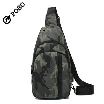 China OEM Fashion Bell Camouflage Logo Man Cool Leather Ergonomic Simple Messenger Bags Exquisite Cross - Body Shoulder Bags Chest Bag for sale