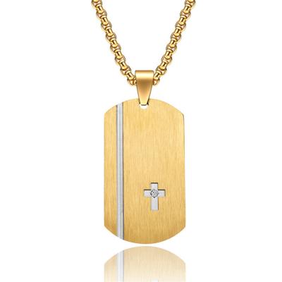 China Other 18k Yellow Gold Filled Jewelry Stainless Steel Zircon Necklace Stainless Steel Gold Plated Necklace Christian Jewelry for sale