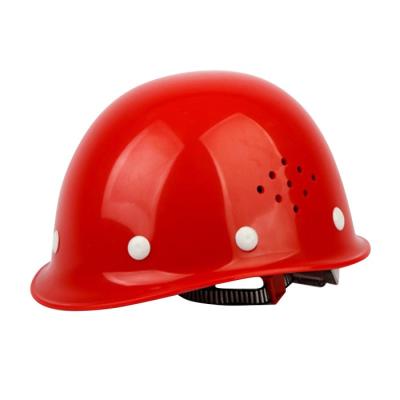 China Hard Round Plastic Safety Helmet Hard Round Brim Construction Workshop Electrical Work Safety Hard Hat With Ventilation Hole for sale