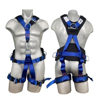 China High Quality Fall Arrest Protection CE Standard 5 D-Ring Adjustable Waist & Safety Full Body Seat Belt Back Pad Working Climbing Harness for sale