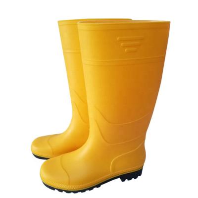 China Yellow Farmer Construction Design Styles Toe Cap Italian Popular Steel Toe Midsole Chemistry Resistant Pulling Rain Boots for sale