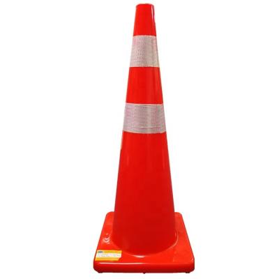 China Being Flexible Reflective Road Barrier Orange 900mm Barricade Divider Cone 36inch PVC Road Safety Warning Cone For Sale for sale