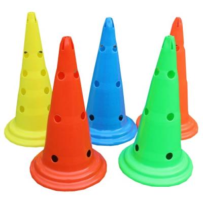 China For Sport Training 30cm 50cm Round Bottom Soccer Football Training Sport Colored Cones With Hole for sale