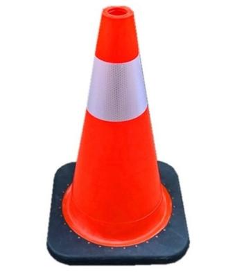 China Being Black Flexible Safety Warning Traffic Cones 450mm PVC Road Recovery Protective Small Mini Flexible High Visibility Reflective Rubber Base for sale