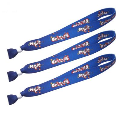 China Europe Fashion Custom Printable Promotional Gifts Cheap Woven Fabric Wristbands Event for sale