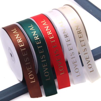 China Recyled Ribbon Supplier OEM Customized Size Pantone Colors Custom Satin Ribbon With Logo for sale