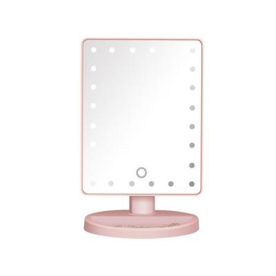 China Travel Quality Simple Style Durable Desktop Square Desktop Cosmetic Magnifying Makeup Mirror for sale