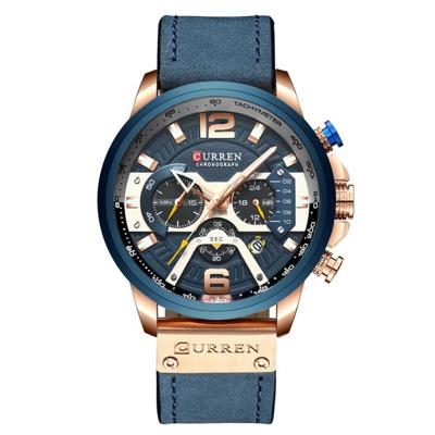 China Curren 8329 Luxury Brand Men's Chronograph Business Wristwatches Leather Strap Multifunction Waterproof Military Wrist Watch for sale