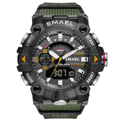 China Hot Selling Amazon Digital Shock Resistant Watches Military Army Smael Full Brand Men's Analogue Watches 8040 Dropshipping for sale