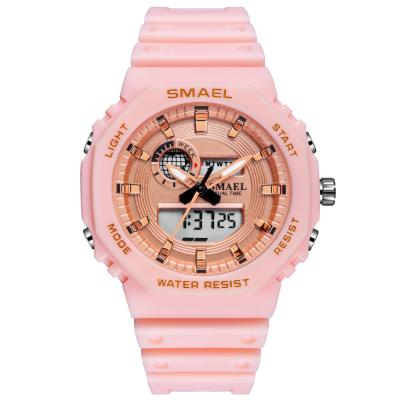 China 2021 Full Calendar Smael Newcomer Women Ladies Sport Digital Watches High Quality Fashion Teenagers Double Movement Watches for sale