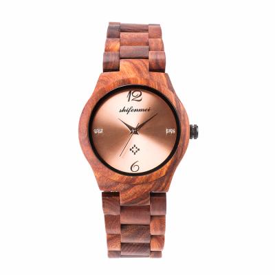 China Hot selling alarm OEM watch shifenmei s5569 100% natural wood quartz watch for men and wome for sale