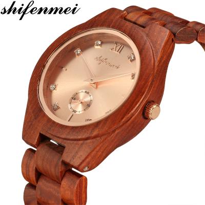 China Alarm Reloj De Madera Drop Shipping Custom Wood Watch shifenmei S5518 wood watch for sale