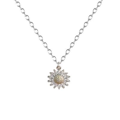 China 2020 CLASSIC Jewelry Women Garland Necklace Adjustable Flower Pendant Necklace Zircon Daisy Necklace for sale