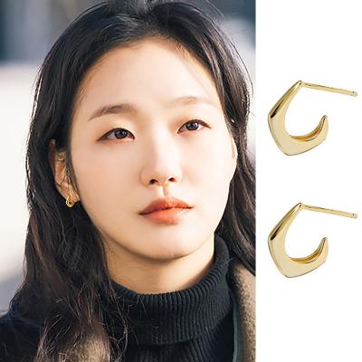 China 2021 New fashion gold fresh wind CLASSIC silver tops the same geometric earrings earrings C female earrings for sale