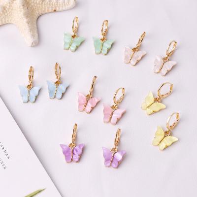 China Wholesale CLASSIC Korean Fashion Designer Earrings Girls Butterfly Earrings Butterfly Colorful Necklace for sale