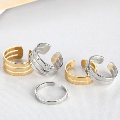 China Hot Selling Index Ring Adjustable Open Multilayer Stainless Steel Simple Custom Shiny Engraving Ring CLASSIC for sale