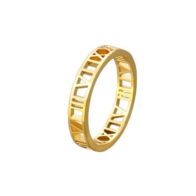 China Wholesale CLASSIC Ring Fashion Geometric Rings Roman Hollow Index Finger Hollow Unisex Numeral Ring for sale