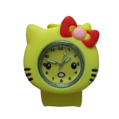 China Three Hands Hello Kitti Small Cheap Silicone Slap Watch for sale