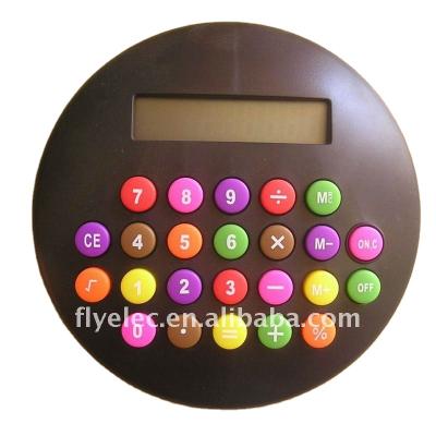 China Pocket 2021 Round Shape Colorful Mini Jewel Calculator Kids Love Basic Calculator Small Calculator for sale