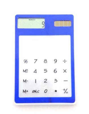 China China Promotional Ultrathin Solar Touch Screen Transparent Calculator for sale