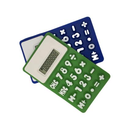 China Promotional Novelty 8 Digits Kids Love Silicone Solar Calculator for sale