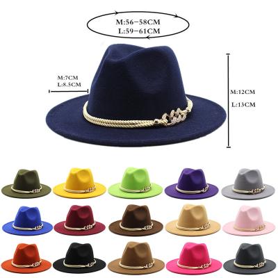 China Fashion Colorful Wool High Quality Fedora Felt Hat Women Wholesale 2022 Flat Plain Felt Cowboy Fashion Brim Cowboy Hats for sale