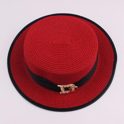 China New Fashional Design Panama Straw Hat Unisex Custom Western Cowboy Hats With Ribbon Sombrero Para EL Sol Wide Brim Top Sun Hat for sale