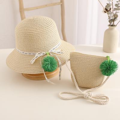 China Fashional Vintage Classic Wide Brim Kids Foldable Straw Hat Summer Sun Hat Beach Kids Straw Hats New Fashion Outdoor for sale