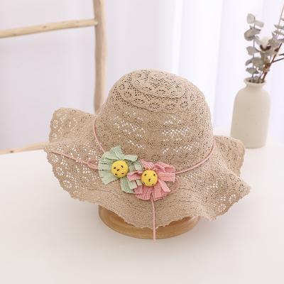 China Fashional Foldable Soft Beach Straw Hat For Kids Roll Up Sun Straw Hat Children Wide Brim Panama Grass Bucket Hat Summer for sale