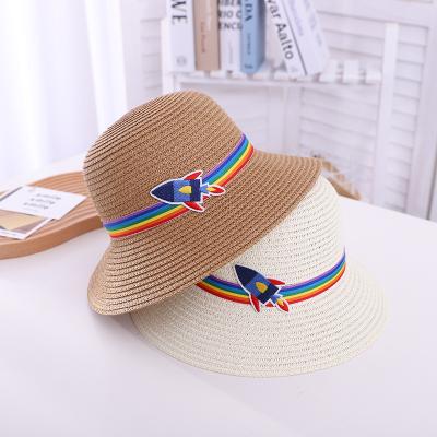 China Fashional Brim Wide Bucket Straw Hats For Kids Travel Foldable Straw Hat Luxury All Bucket Summer Beach Panama Sun Raffia Grass Ha for sale