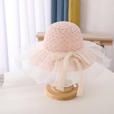 China New Fashional Brim Bucket Summer Wide Floral Sun Hat Infant Straw Hat for Kids Children Strohhut Panama Beach Straw Hats for sale