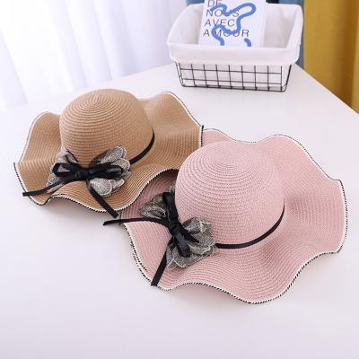 China Fashional Fashion Foldable Ruffles Beach Straw Hat For Wide Brim Sun Strohhut Logo Panama Straw Top Hats Custom Made Women Summer Floppy for sale