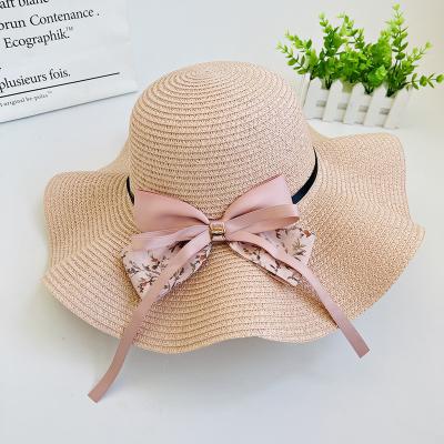 China Fashional Wholesale Women Overflow Bucket Hats With String Logo Beach Sun Bucket Hat Custom Made Fashion Foldable Panama Straw Hat for sale