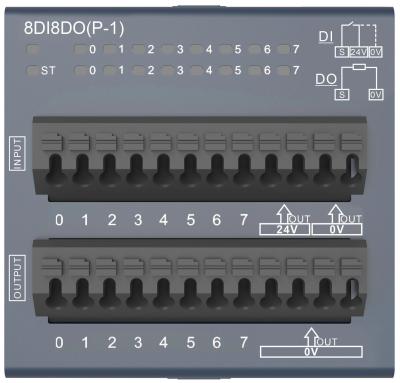 China Integrated I/O 8di8do Communication Input Output Modules In PLC Decowell RS Series for sale