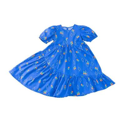 China Casual Factory Direct Supplier Summer Girls Clothes Short Sleeve Sweet Girls Skirt Kids Dress for sale