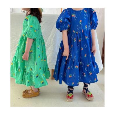 China Casual Manufacturer Wholesale Cotton Skirt Little Girl Flower Sweet Girl Skirt Children Dresses Girl for sale