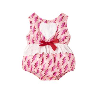 China Polyester Summer Baby's Romper Newborn Clothes Girl's  Infants  Printed Bodysuit  cute clothing for sale