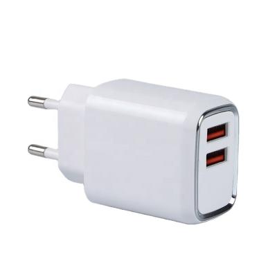 China EU Plug USB Charger 2.1A Wall Charger Mobile Phone/Mobile Phone Ipad/Camera/PDA/MP3 Dual Charging Mini Adapter Travel Charger For iPhone for sale